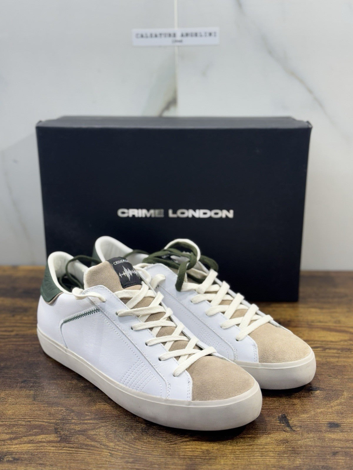 Crime London Sneaker Uomo Low Top Distressed       Pelle  Casual Men Shoes 44