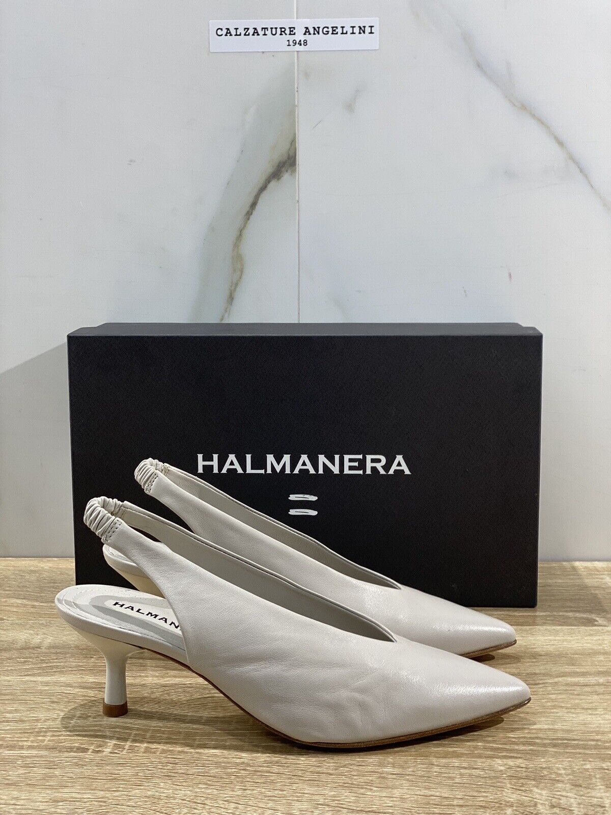 Halmanera Sling Back Donna Tania In Pelle Roccia Luxury Shoes 38