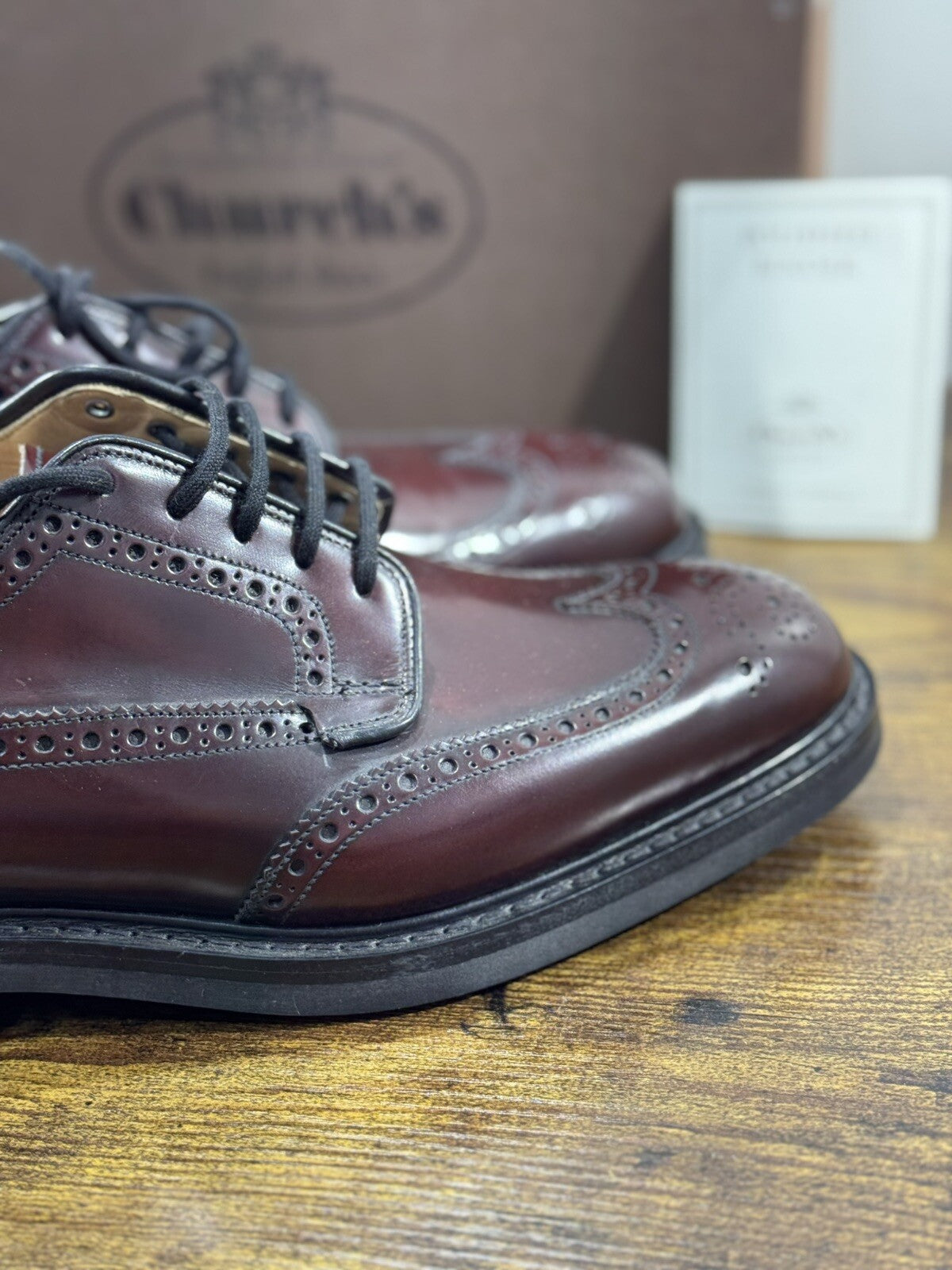 Church’s Grafton Polished Binder Brogue Burgundy Men Shoes 43