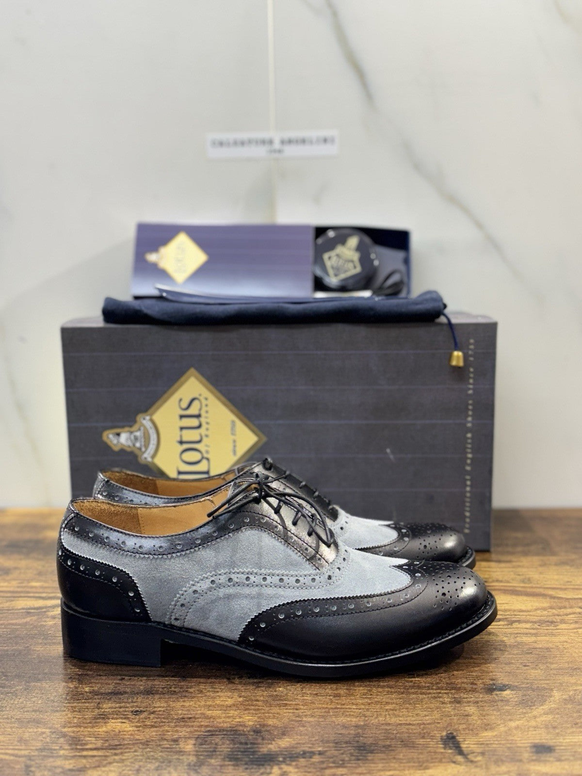 Lotus Of England Stringata Pelle Nera Luxury Goodyear Handmade Scarpa Donna 36