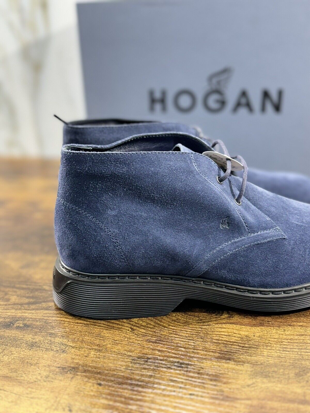 Hogan H393 Polacchino  Uomo Suede Blu    Extra Light Casual Hogan Boot 42