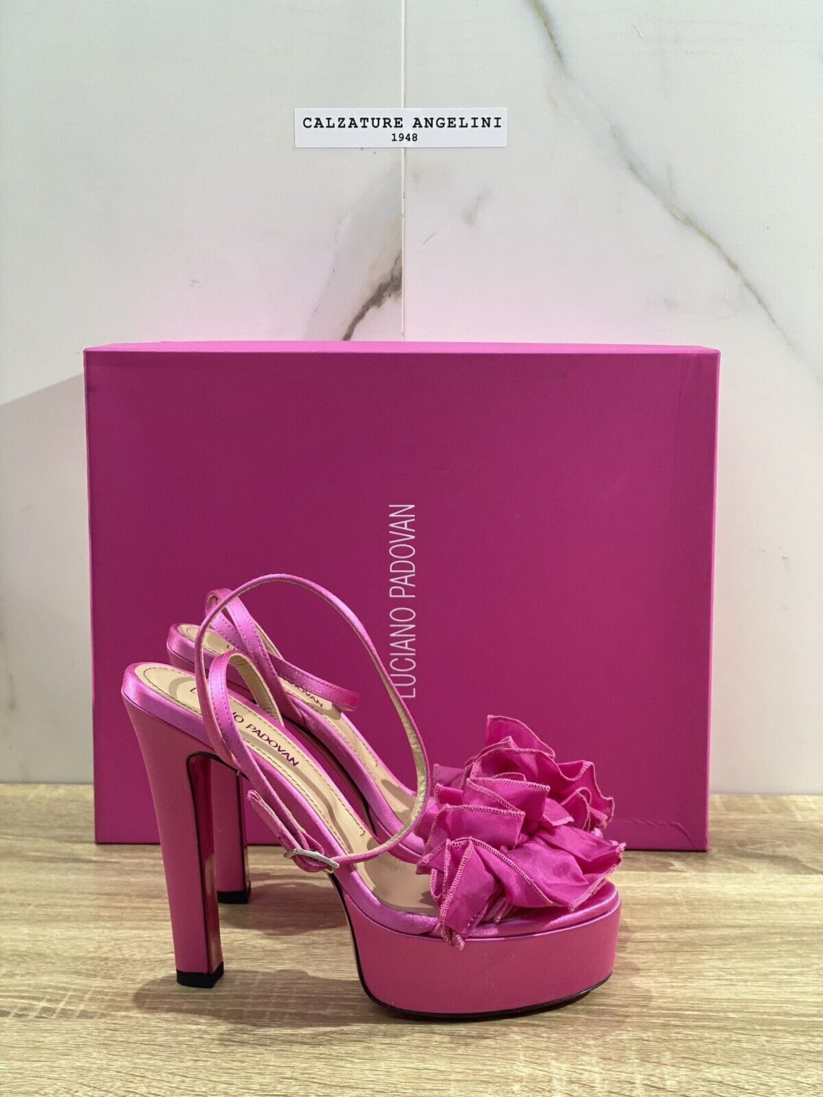 Luciano Padovan Sandalo donna Hawaii raso Fuxia luxury sandal 40