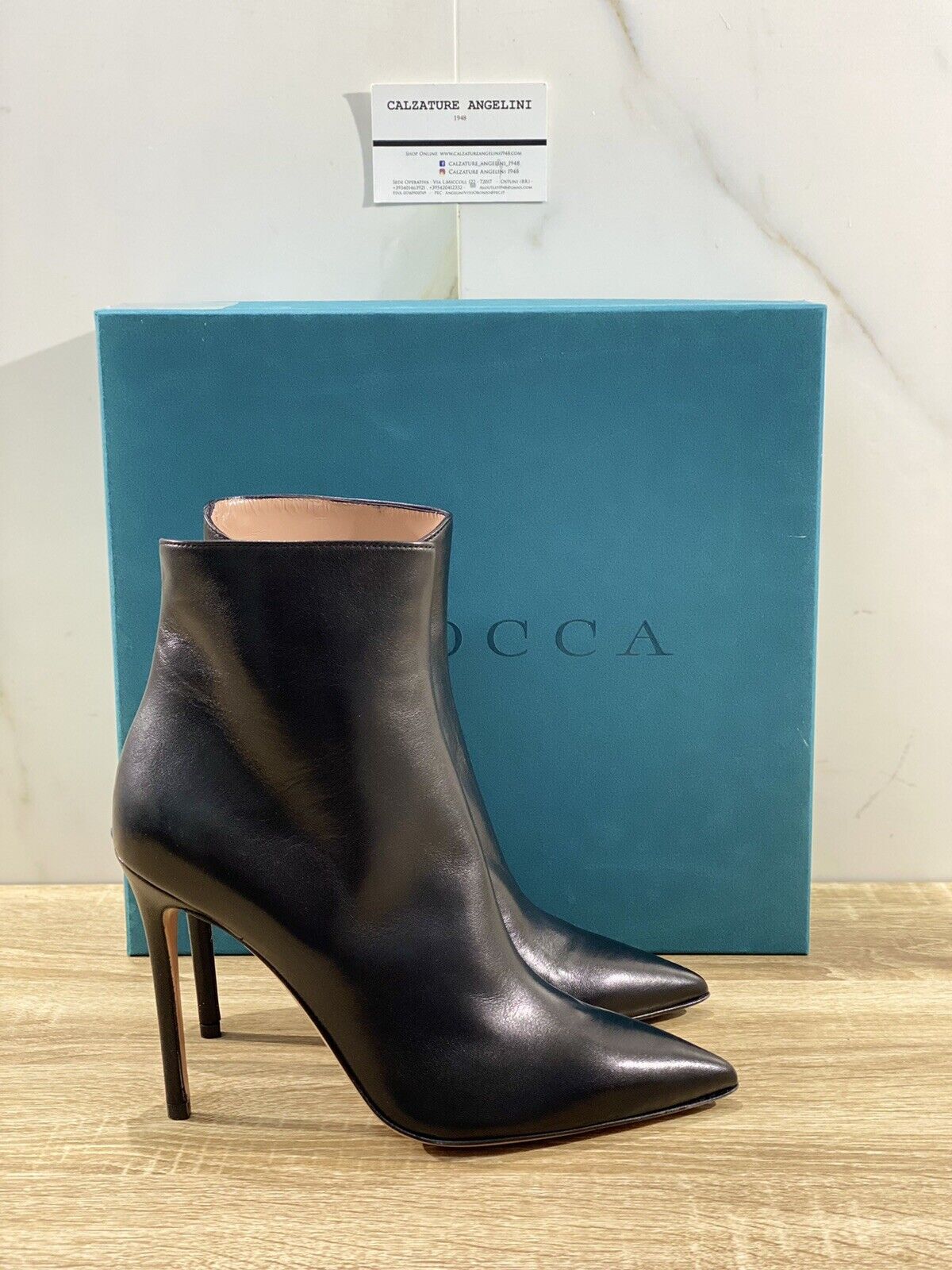 A.Bocca Stivaletto Donna In Pelle Nera AB2074 Con Tacco Luxury Donna 40