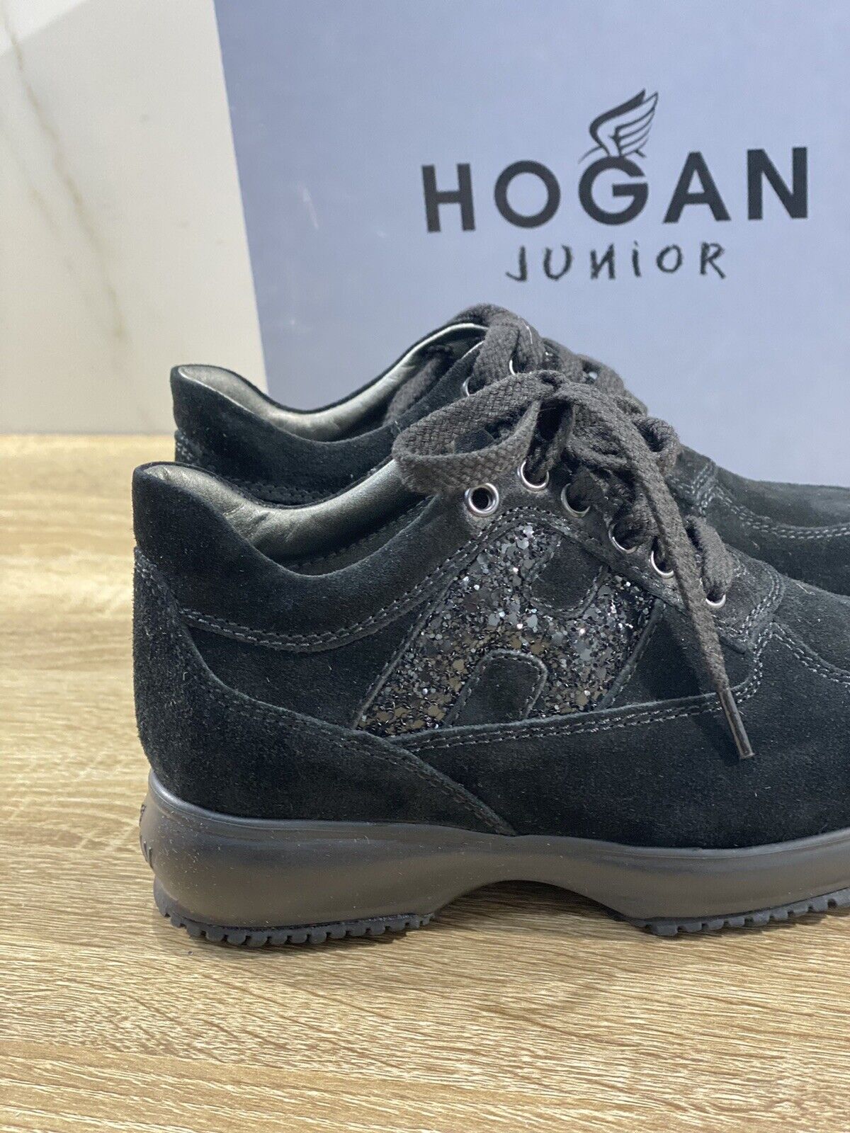 Hogan Junior Interactive Bambina Suede Nero Strass Casual Baby Hogan 29