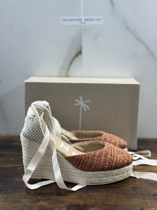 Manebi Espadrilles Suede Orange Rust  Zeppa Casual Manebi Shoes Donna 38