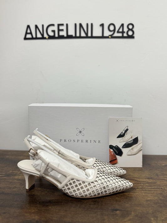 Prosperine Sling Back Pelle Bianca Traforata   Casual Prosperine Donna 37.5