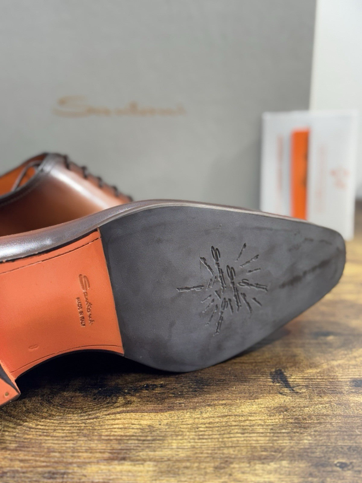 Santoni Stringata 5 Fori Limited Custom Made Andrea Santoni  Pelle Cuoio 42