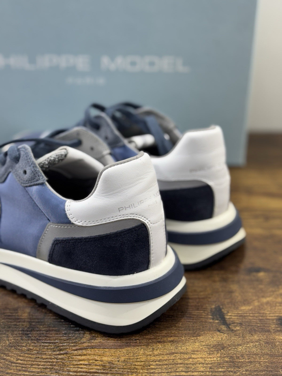 Philippe Model  Tropez  Sneaker Pelle Grey Blu   Casual Uomo 40