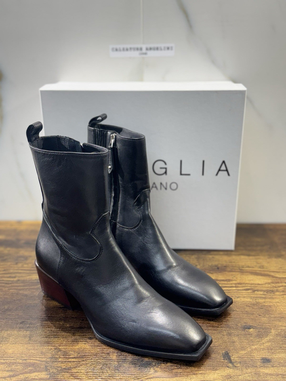 Bruglia Milano Chelsea Boot Nero Pelle  Top Quality Scarpe Donna 40