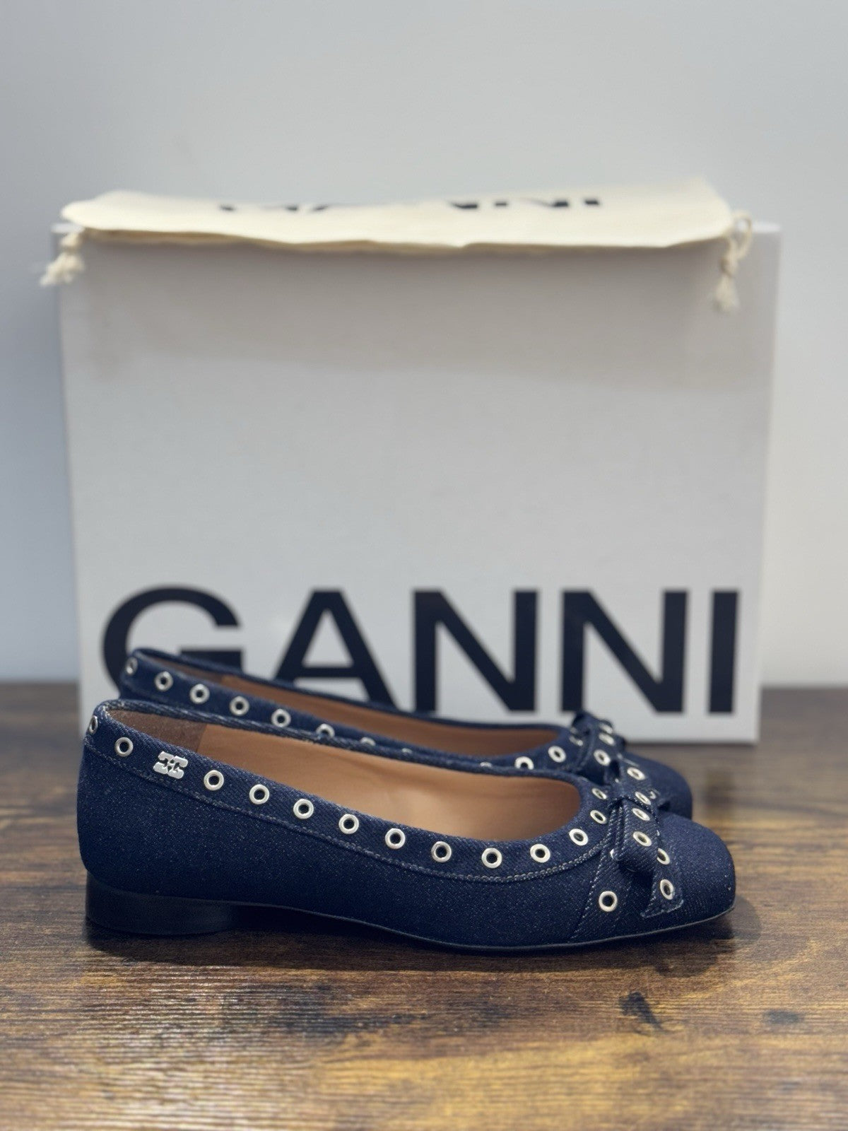 Ganni Ballerina  In Denim Blu  Casual Ganni Scarpa Donna 38