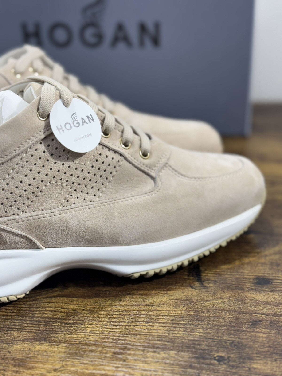 Hogan Interactive Donna Sneaker  Suede Beige   Luxury Hogan Woman H Forata 41