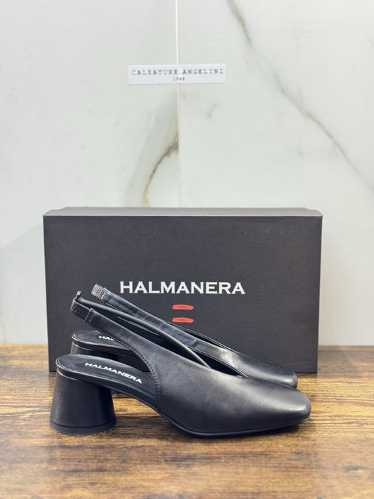 Halmanera Sling Back Pelle Nera Con Tacco Causal Halmanera Donna 37