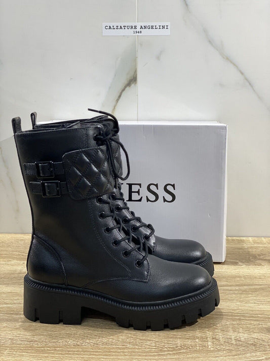 Guess Combat Boot Donna Pelle Nera Casual Boot Guess Donna 36