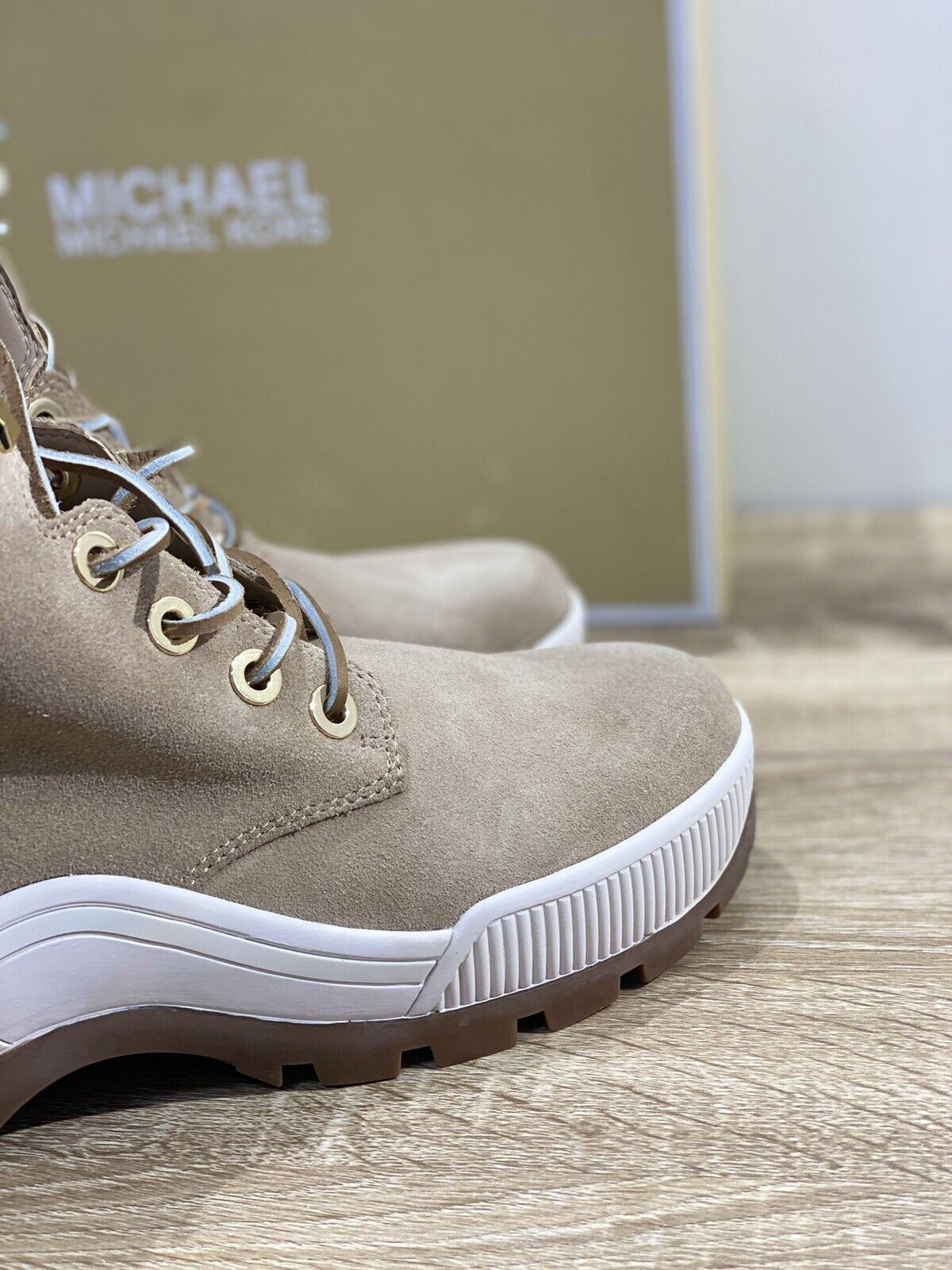 Michael Kors shane bootie donna suede beige mountain boot 38.5