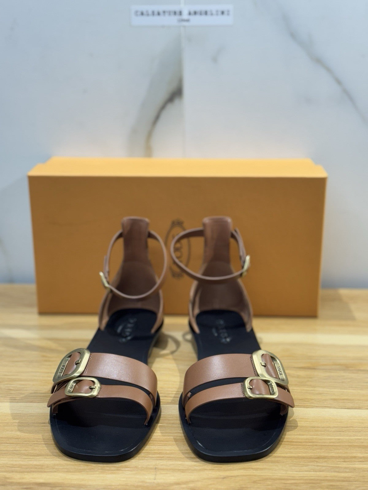 Tod’s Sandalo  Pelle  Cuoio Vacchetta Luxury Tod’s Donna 37.5