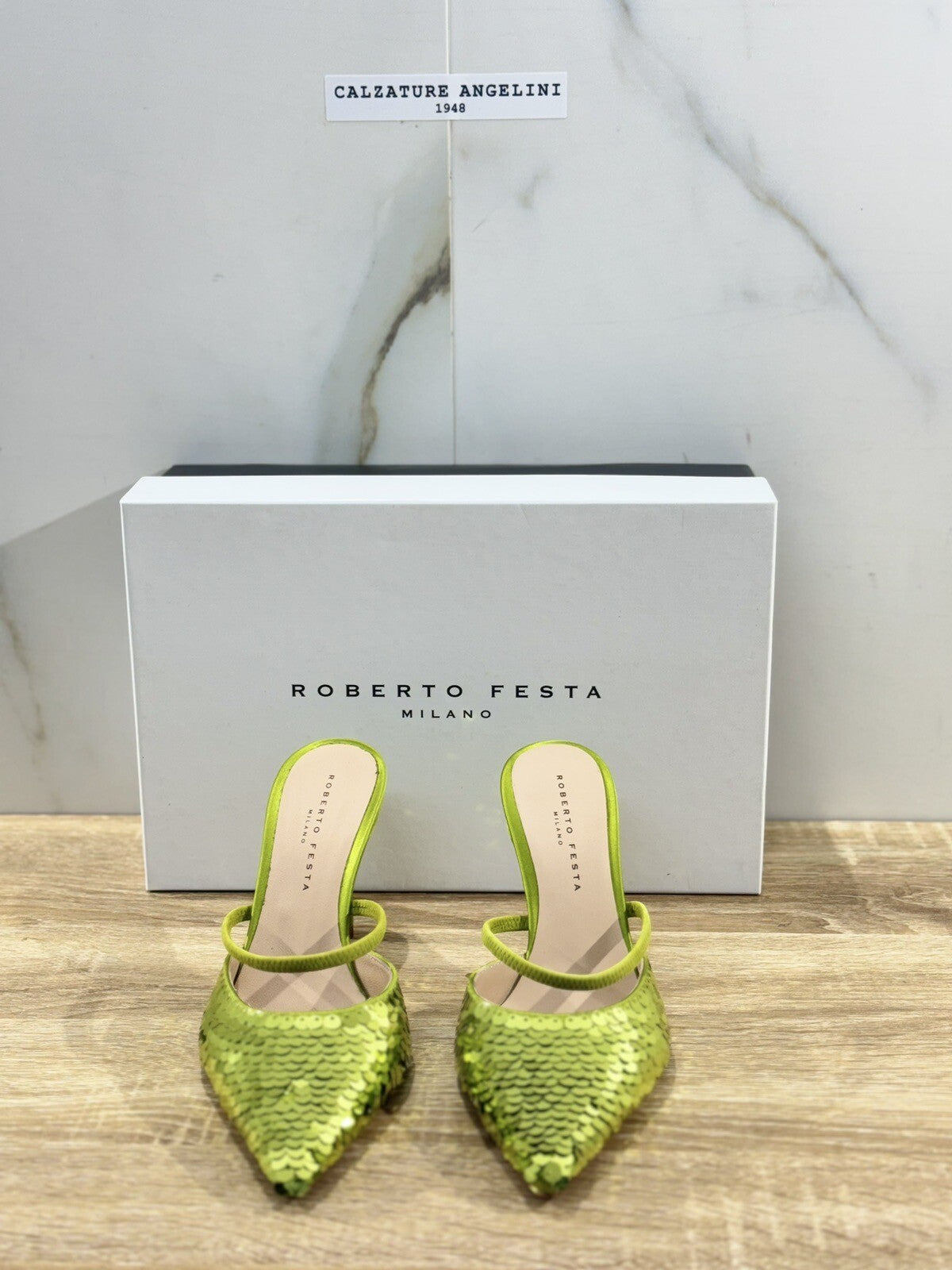 Roberto Festa Milano Scarpa Donna Podik  Raso Verde   Luxury Shoes 36