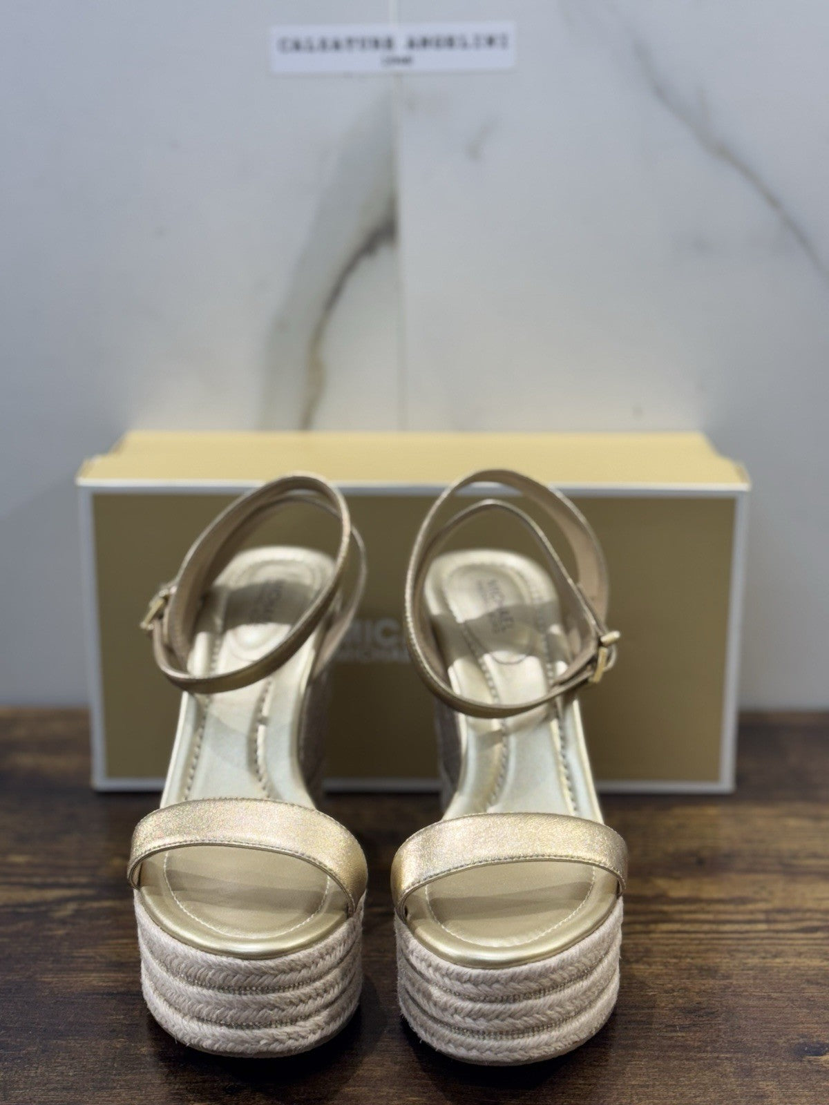 Michael Kors Sandalo Leighton Zeppa Gold  Donna 36