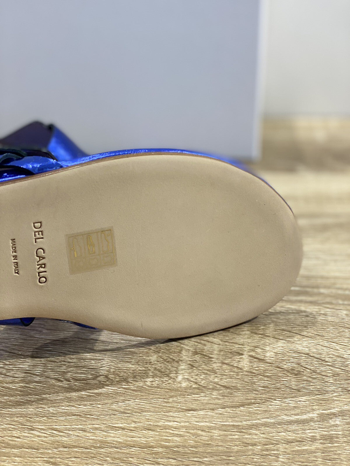 Del Carlo Sandalo Donna Dytt In Pelle Blu Luxury Woman Sandal 37