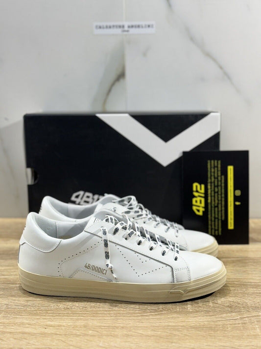 4B12 Sneaker uomo Supreme  Evo Pelle Bianca casual shoes men sneaker 45