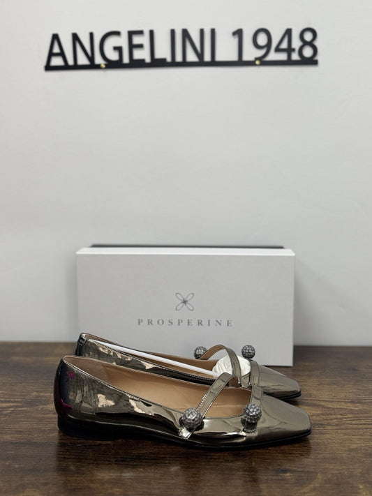 Prosperine Ballerina  Pelle Acciaio  Flat  Scarpa Donna 38.5