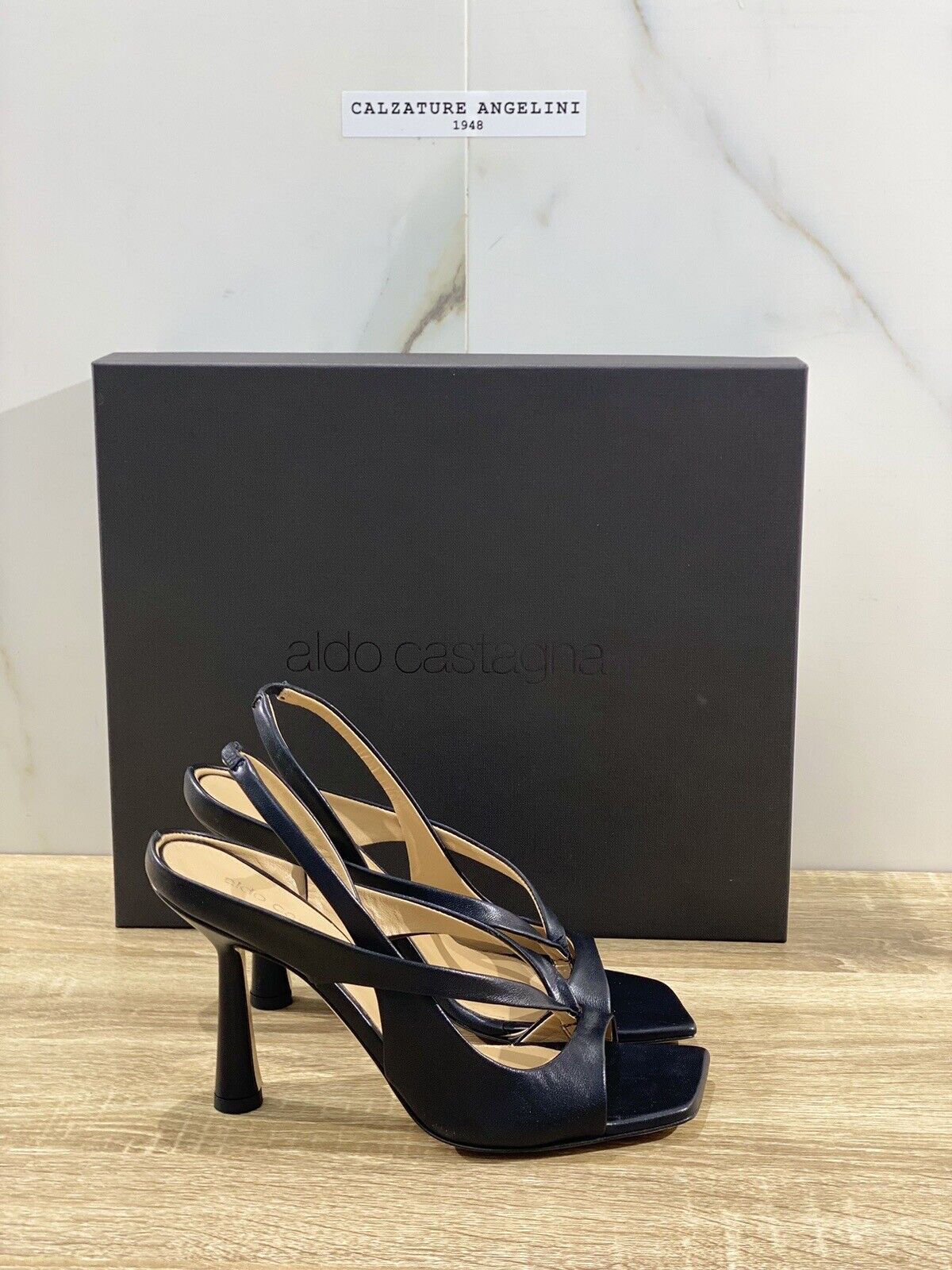 Aldo Castagna Sandalo Donna Lea In Pelle Nero Con Tacco Luxury Sandal 41