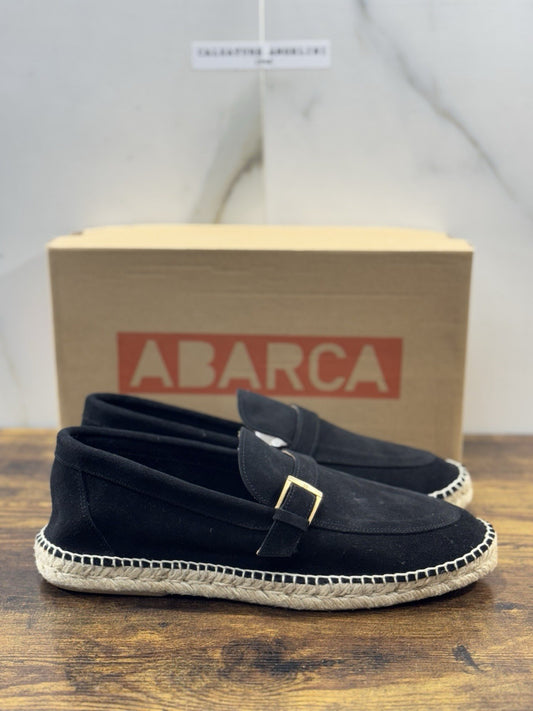 Abarca Espadrilles Suede Nero  Casual Uomo 44