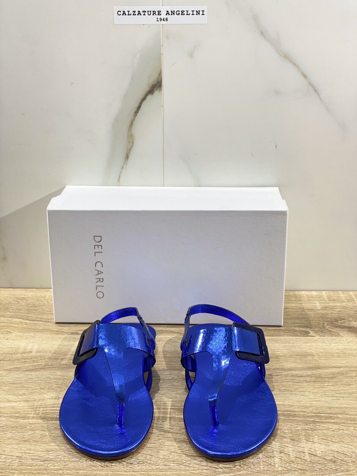 Del Carlo Sandalo Donna Dytt In Pelle Blu Luxury Woman Sandal 40