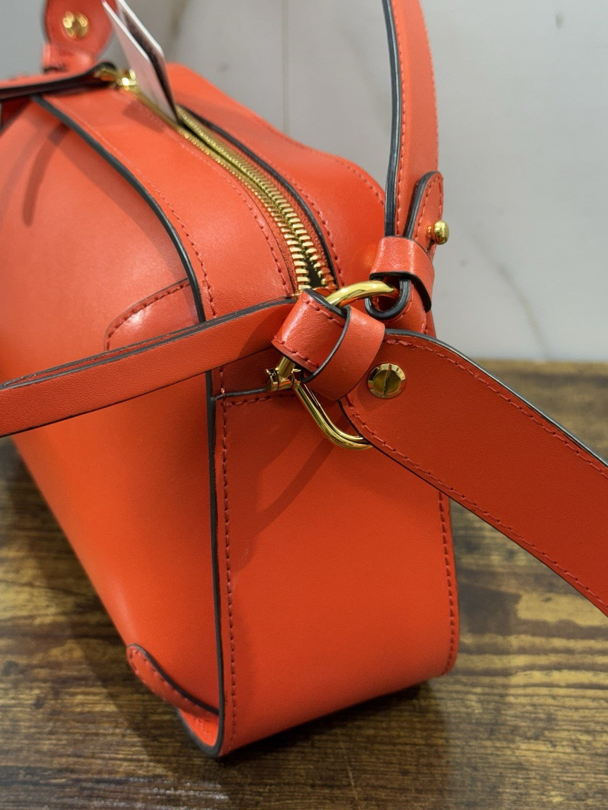 Coccinelle Borsa Maleta Pelle Corallo  100% Pelle Made In Italy Donna