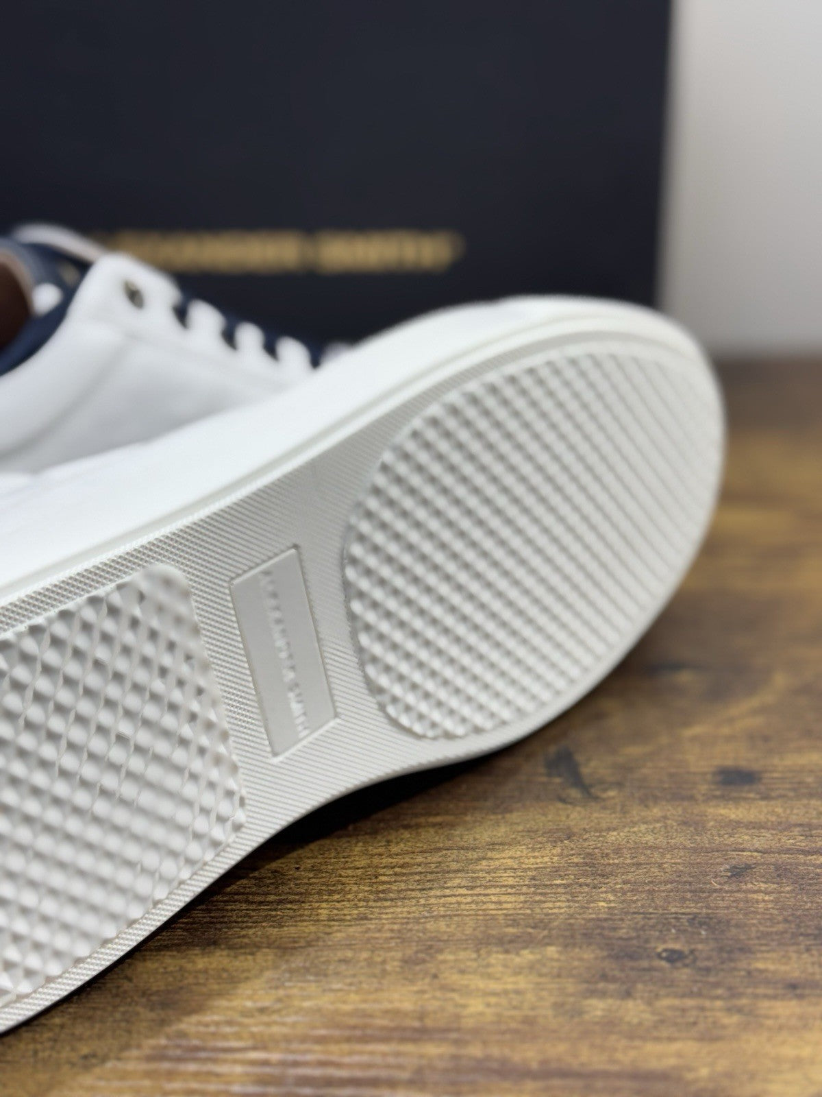 Alexander Smith Sneaker Bond Pelle Bianca Blu Uomo 44