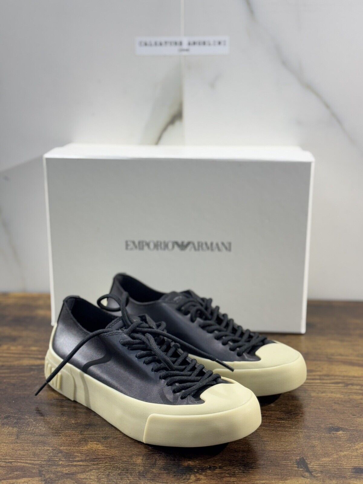 Emporio Armani Sneaker Donna Pelle Nera Cusual Armani Woman Sneaker 37