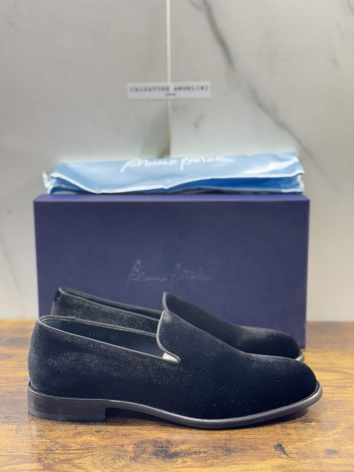 Bruno Antolini Mocassino Uomo Velluto Nero Elegante 43.5