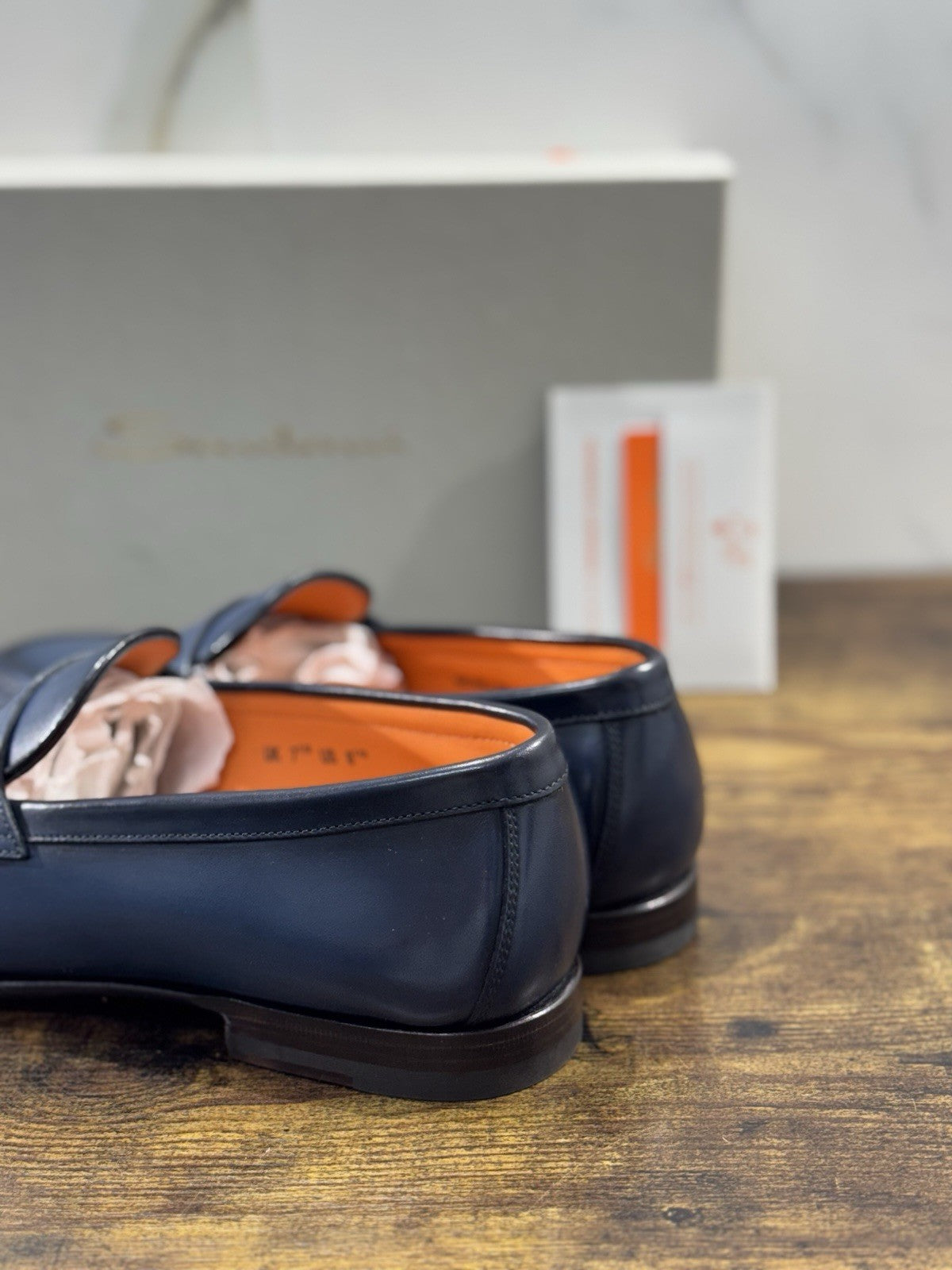 Santoni Mocassino Pelle Blu Luxury Santoni Scarpa Uomo 41.5