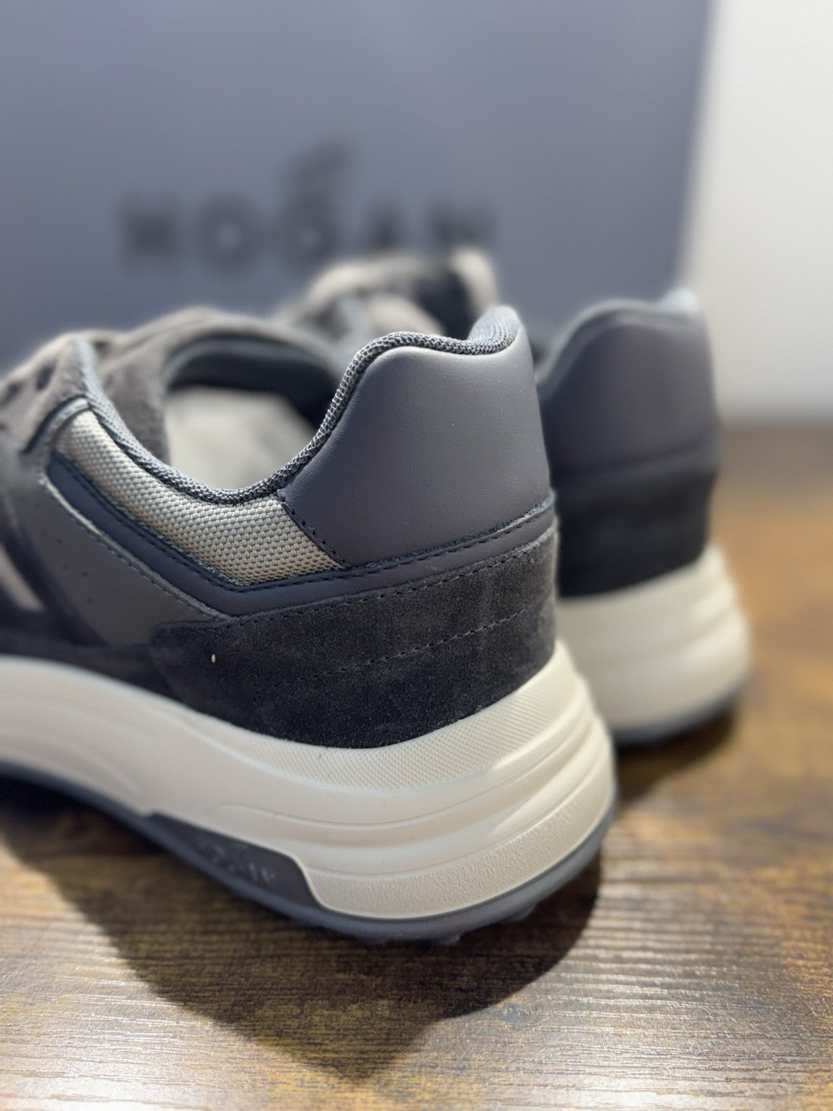 Hogan Hyperlight Sneaker Suede Navy Grey  Memory Foam Causal Hogan Uomo 43.5