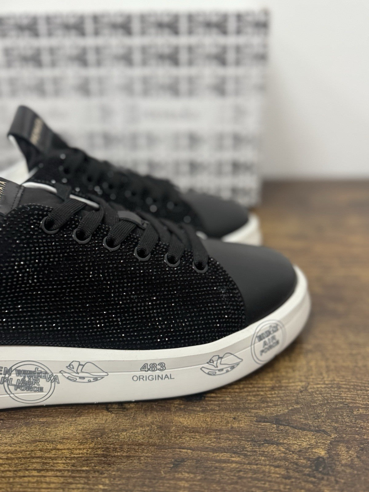Premiata Belle Sneaker Pelle Nero Strass Casual Premiata Donna 40