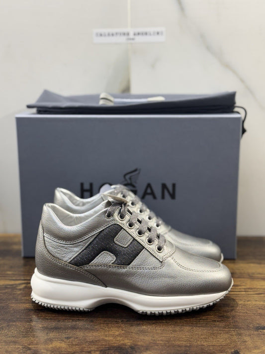 Hogan Interactive Pelle Argento Grigio Casual Hogan Donna 36