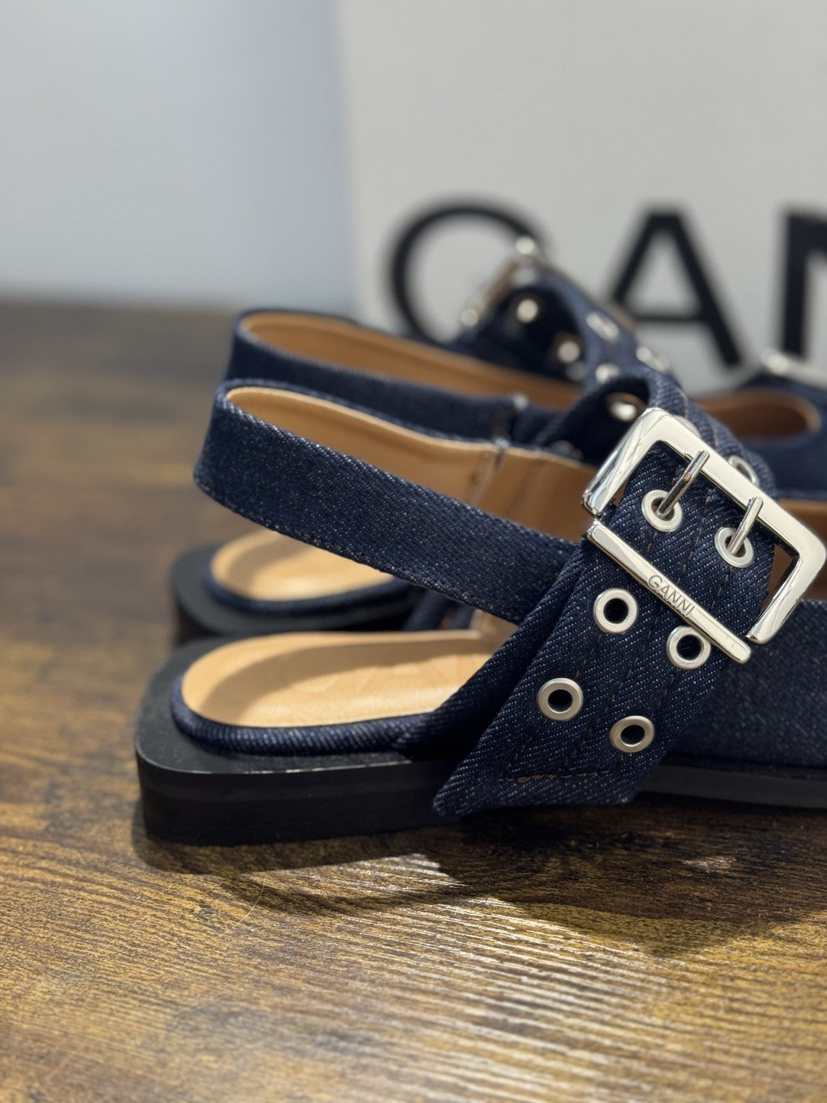 Ganni Ballerina Sling Back In Denim  Casual Ganni Scarpa Donna 37