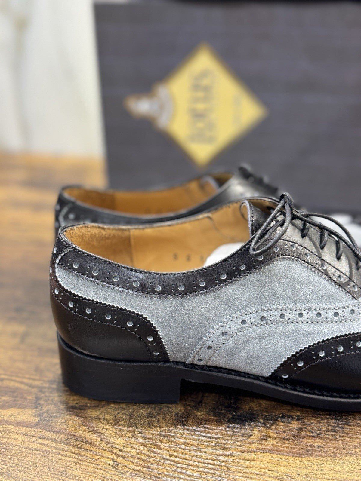 Lotus Of England Stringata Pelle Nera Luxury Goodyear Handmade Scarpa Donna 36