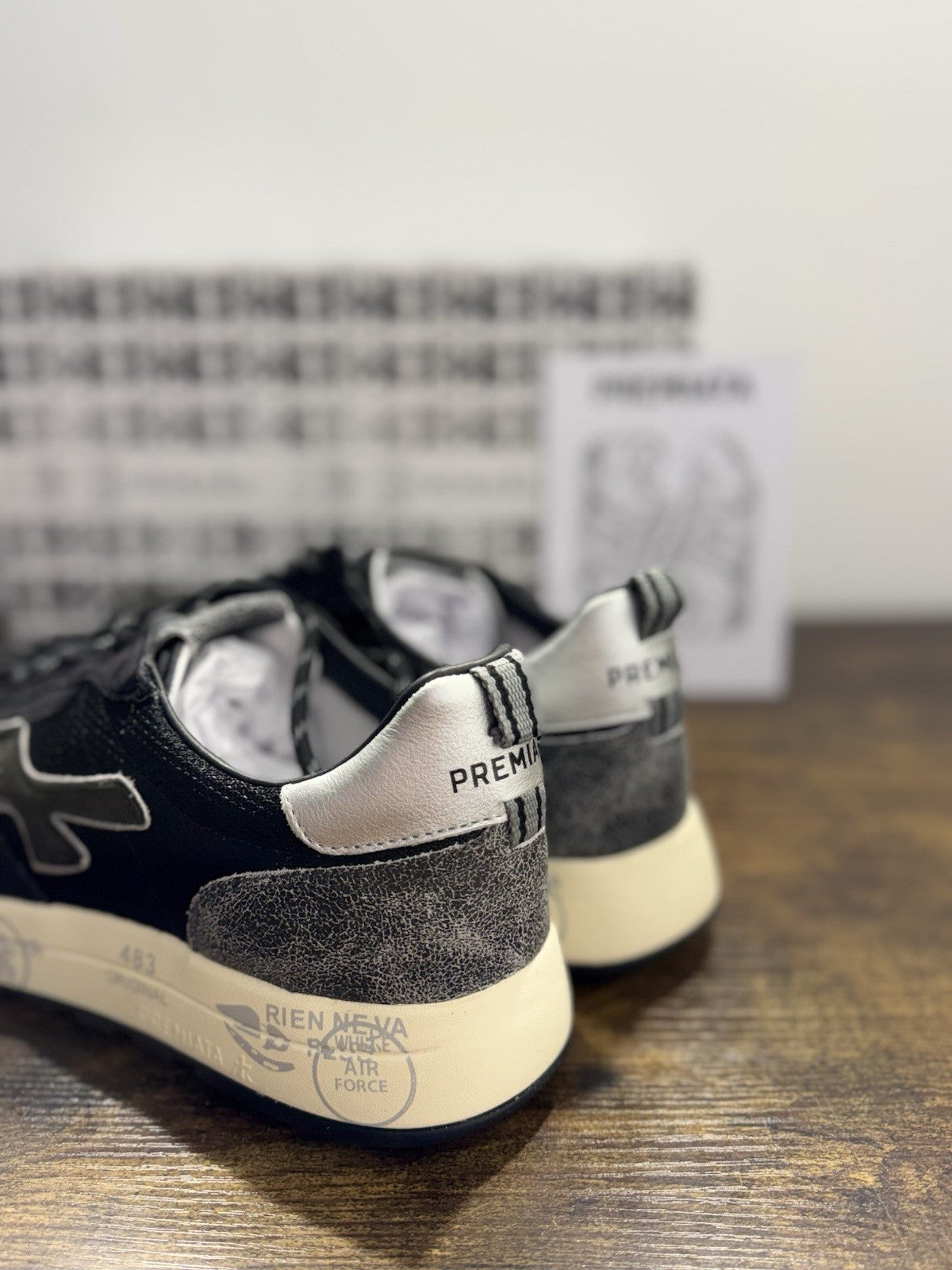 Premiata Nous    Sneaker Pelle Nera E Verde   Casual Premiata Uomo 45