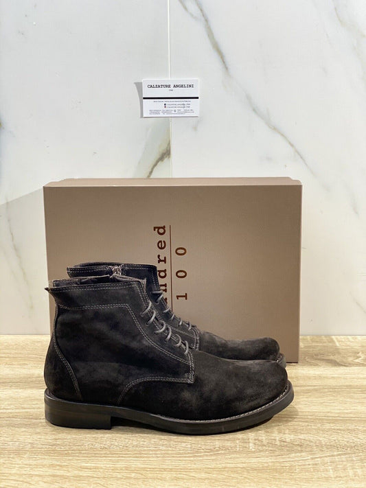 Hundred 100 Stivaletto Uomo M030 In Suede Marrone Luxury Boot 40