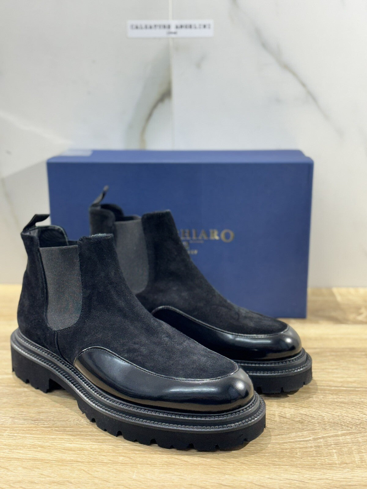 Marechiaro 1962 chelsea boot uomo Nero    pelle fondo gomma casual shoes 44