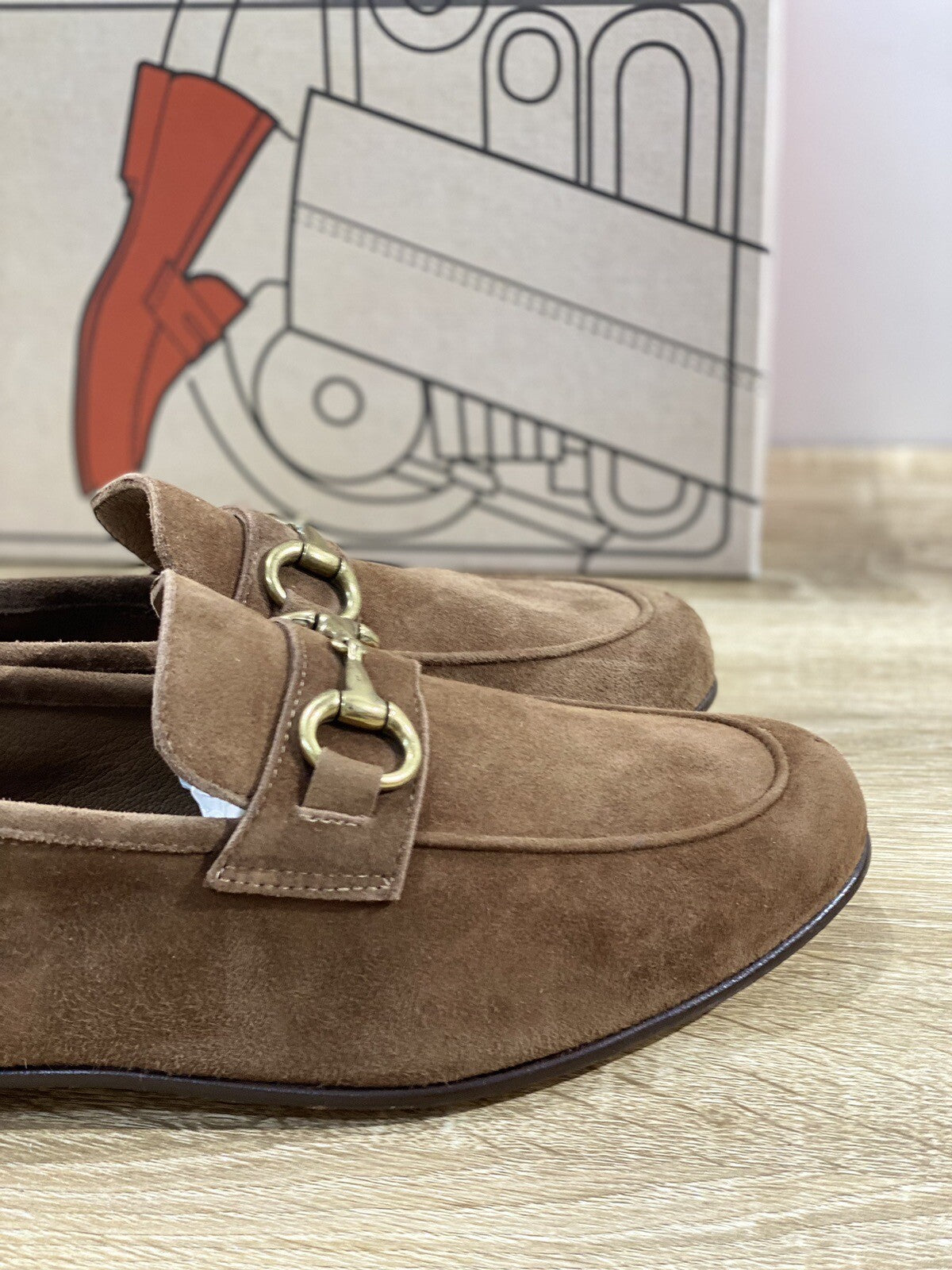 Il Mocassino Scarpa Uomo Modello Tasca In Suede Tabacco Luxury Men Shoes 41