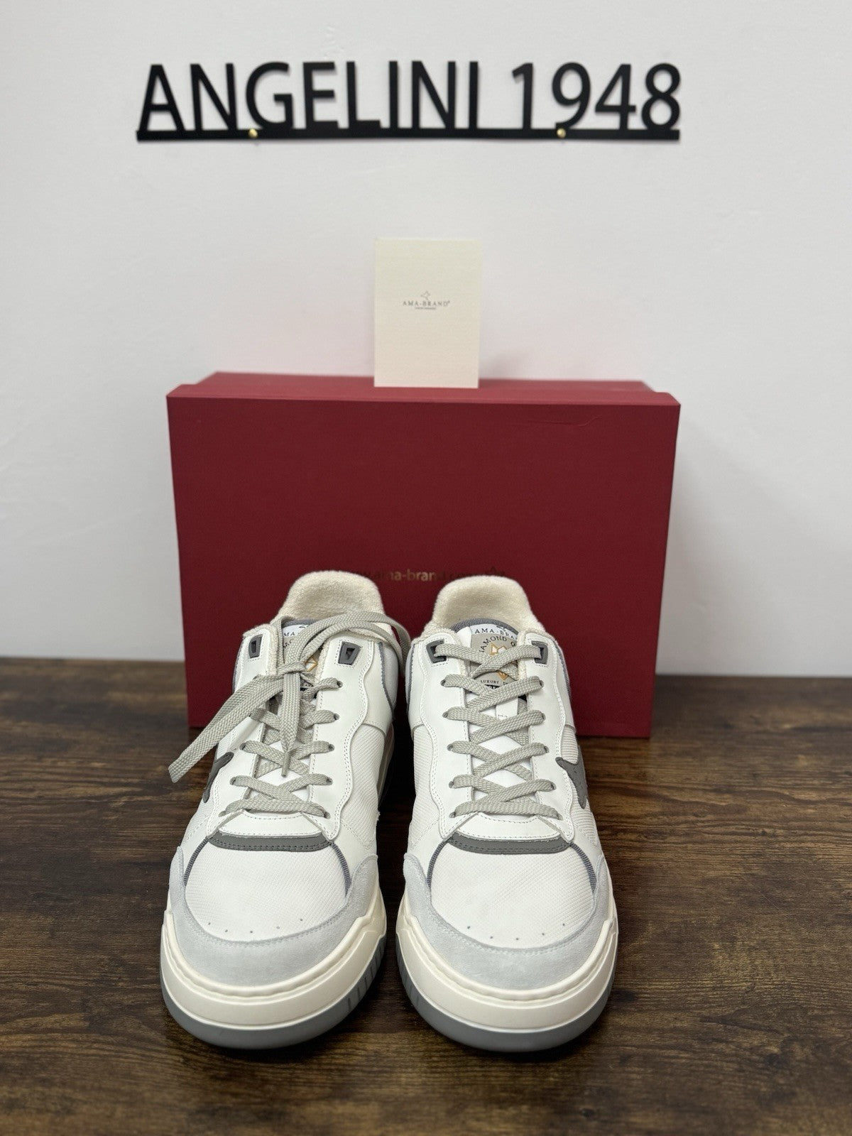Ama Brand Sneaker Pelle Bianco Casual Made In Italy Uomo 45