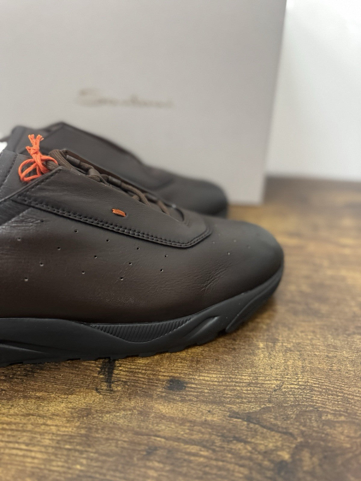 Santoni Innova Sneaker Pelle Marrone  Fur Casual Luxury Santoni Scarpa Uomo 45