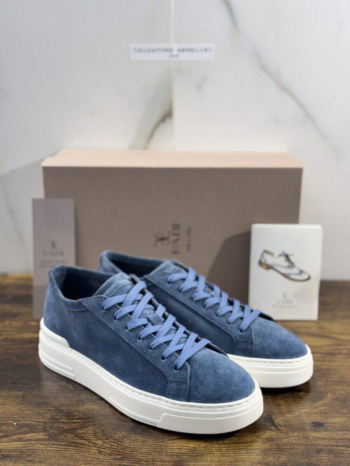 Fabi Sneaker Uomo Icon Suede Blu Extra light Casual Shoes 42