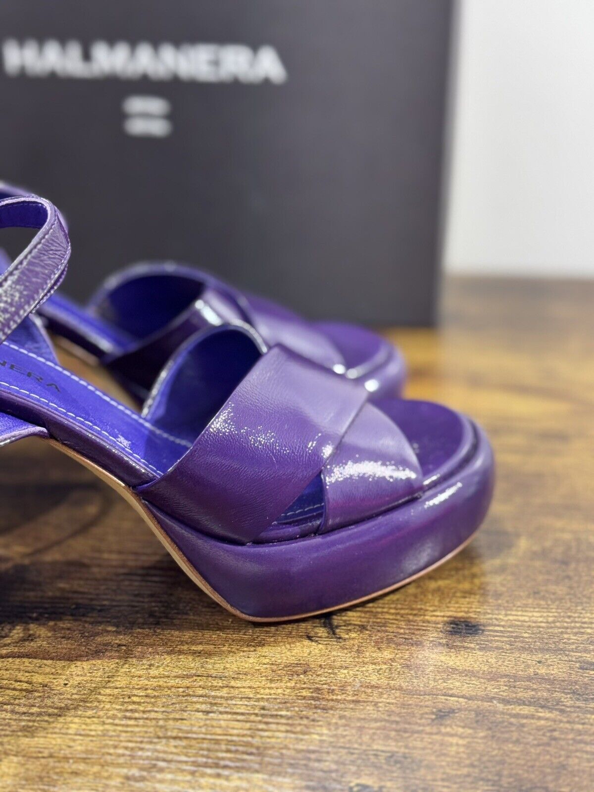 Halmanera Sandalo Donna Erika      In Pelle Viola Luxury Shoes 41