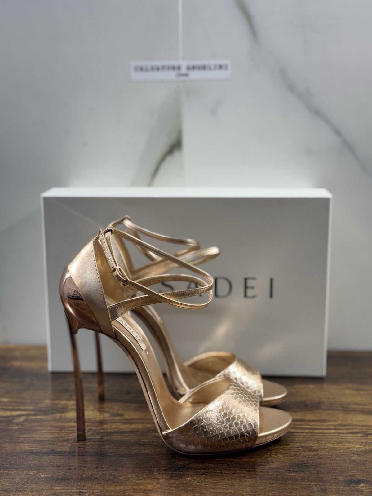Casadei Sandalo Donna Tacco Blade Pelle Skin  Luxury Casadei Woman 39