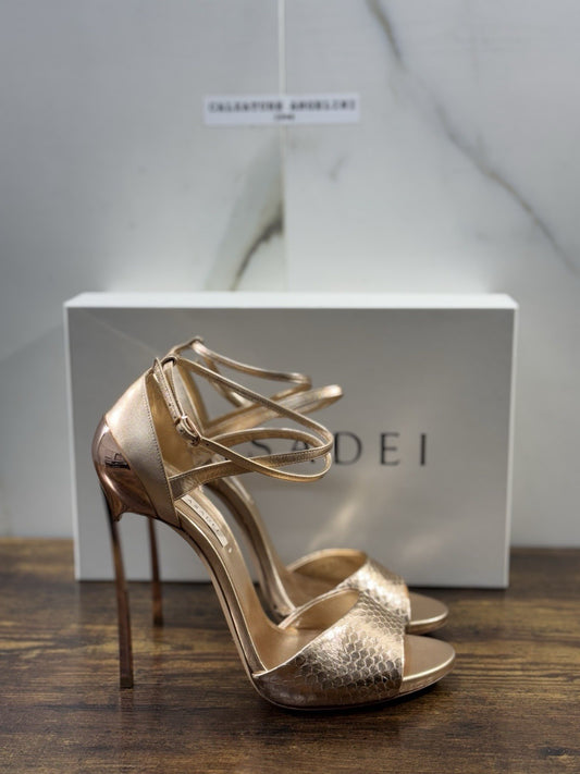 Casadei Sandalo Donna Tacco Blade Pelle Skin  Luxury Casadei Woman 39