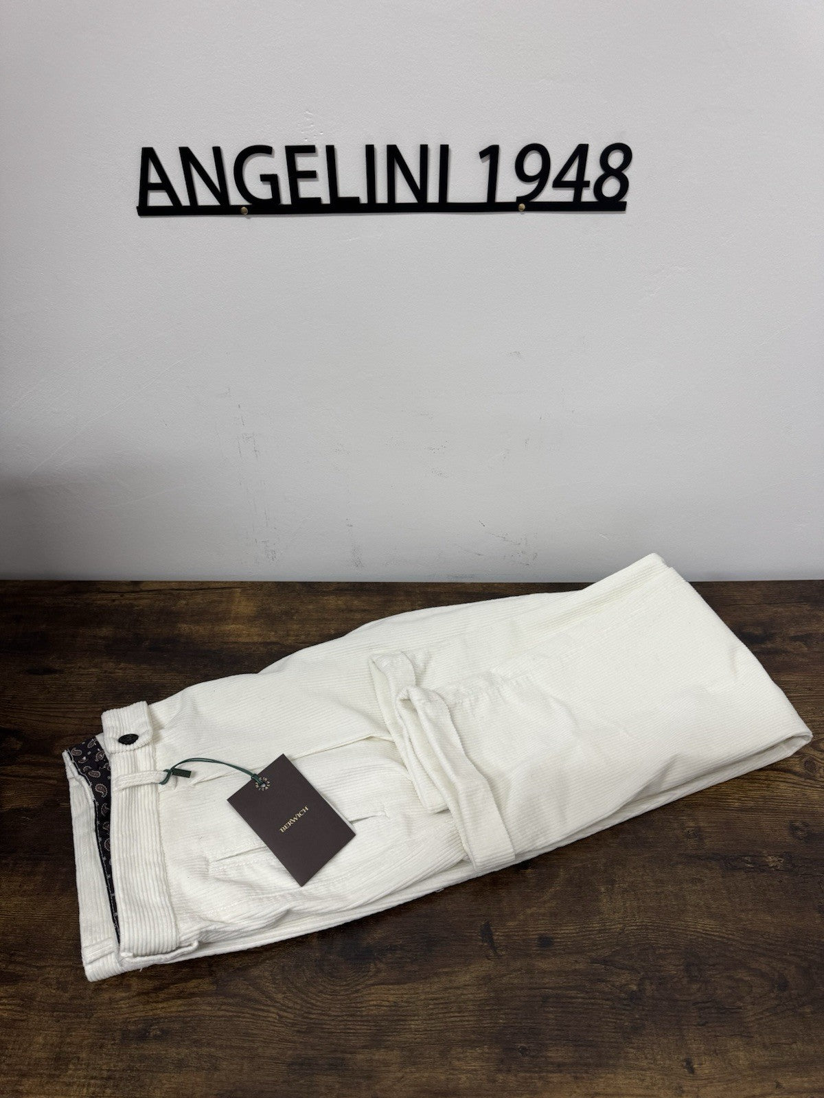 Berwich Pantalone Retro Velluto Bianco  Uomo 52