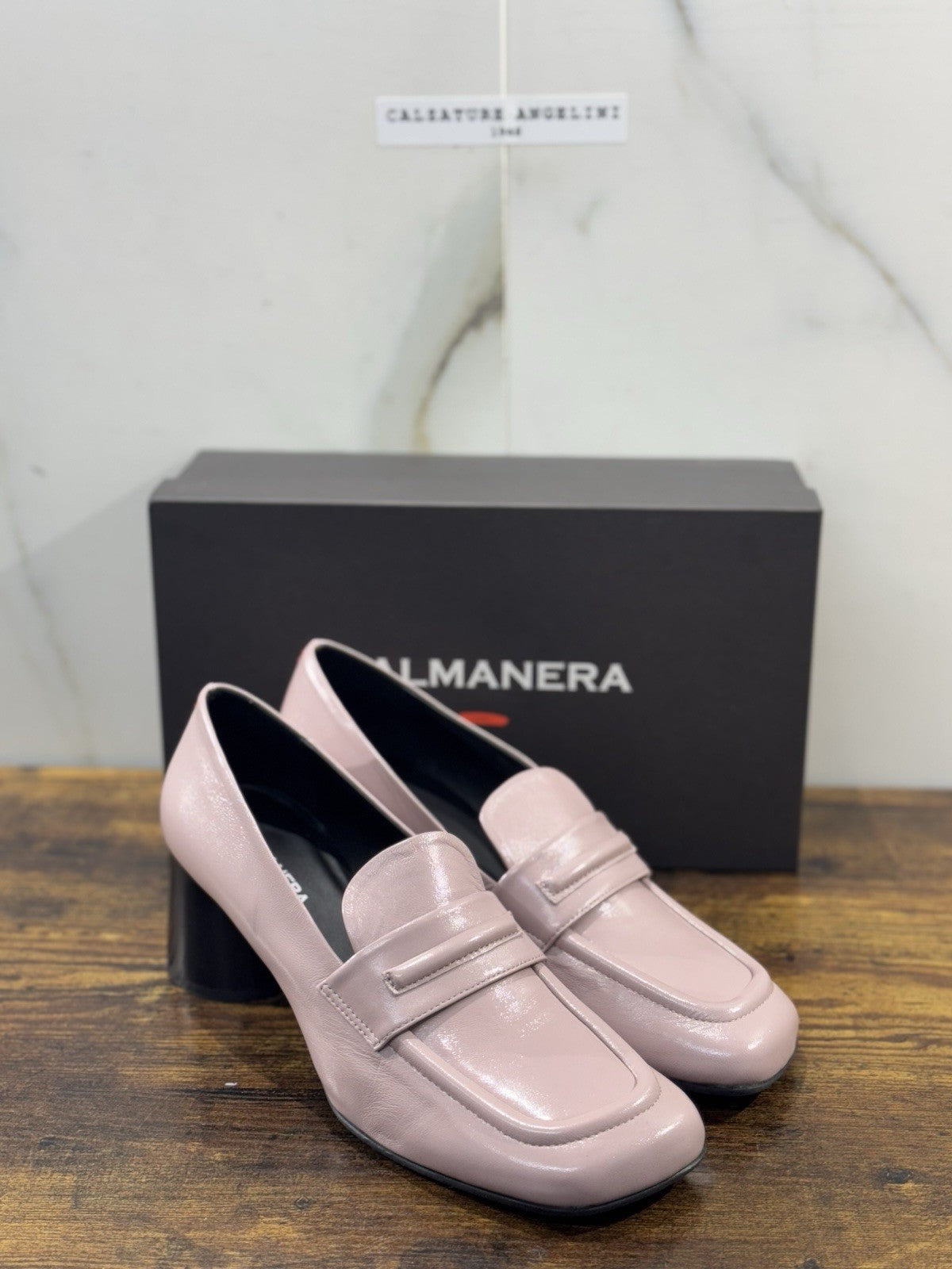HALMANERA Mocassino   Pelle Malva Con Tacco Luxury Made In Italy Donna 41