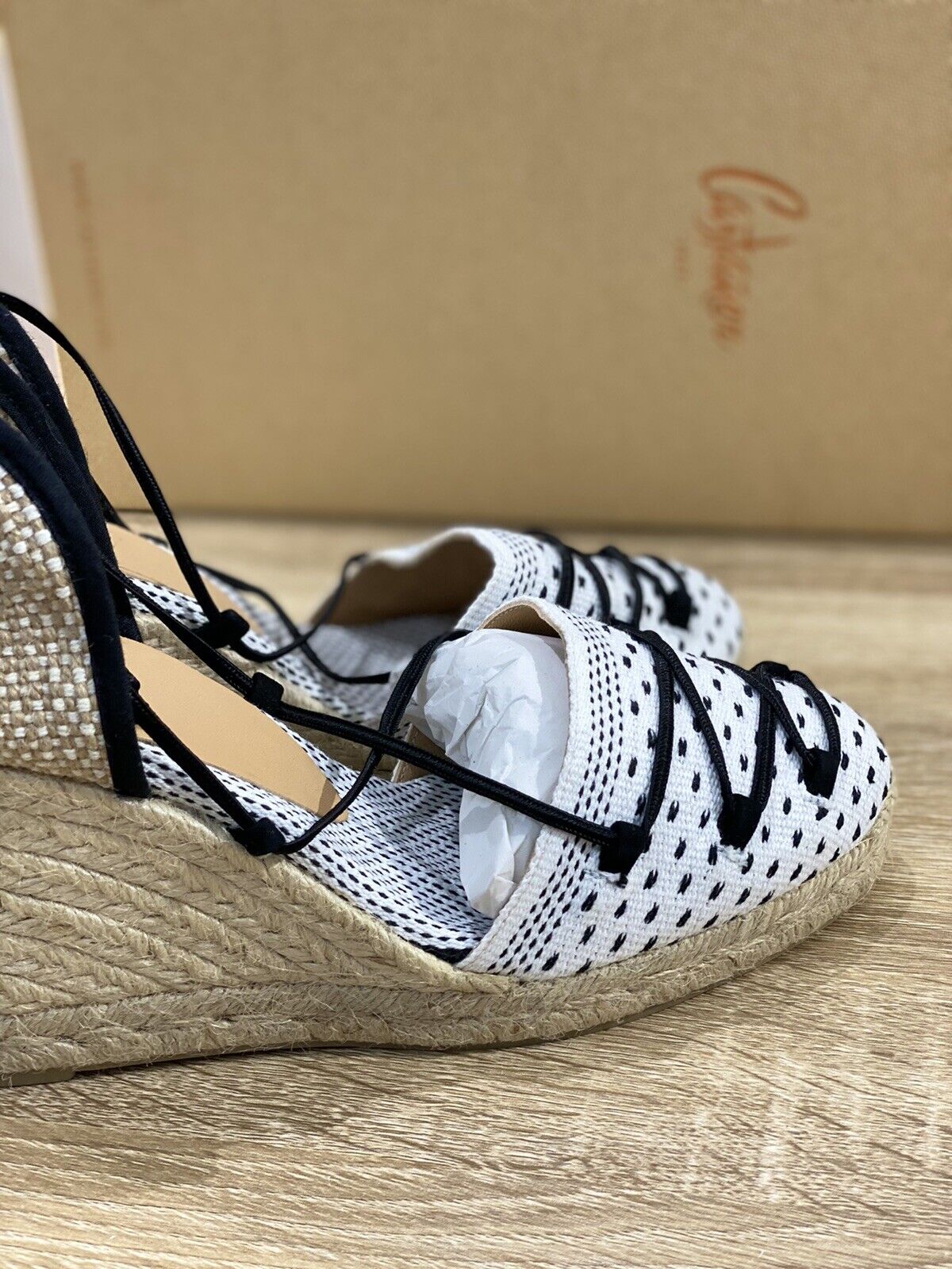 Castaner Espadrilles donna zeppa Nera Bianca   casual 40